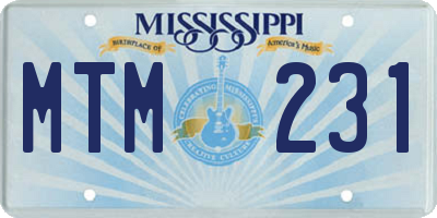MS license plate MTM231