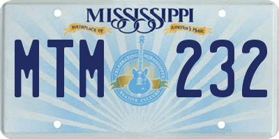 MS license plate MTM232
