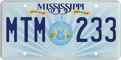 MS license plate MTM233