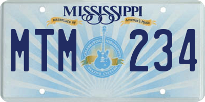 MS license plate MTM234