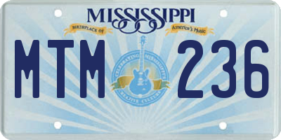 MS license plate MTM236