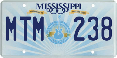 MS license plate MTM238