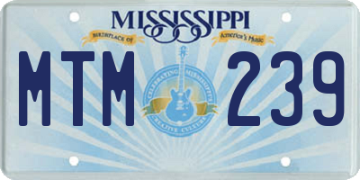 MS license plate MTM239