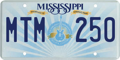 MS license plate MTM250