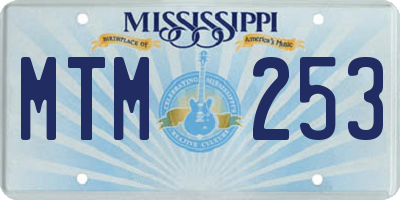 MS license plate MTM253