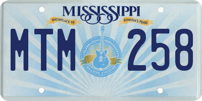 MS license plate MTM258