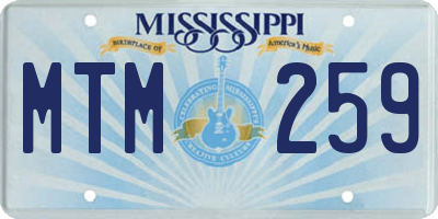 MS license plate MTM259