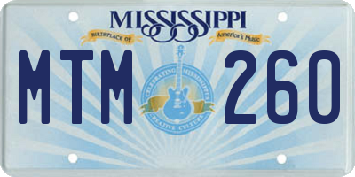 MS license plate MTM260