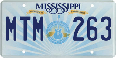 MS license plate MTM263