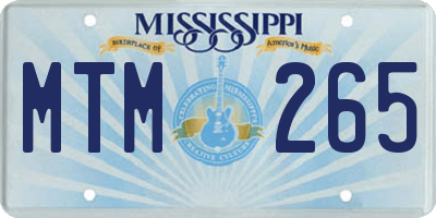 MS license plate MTM265