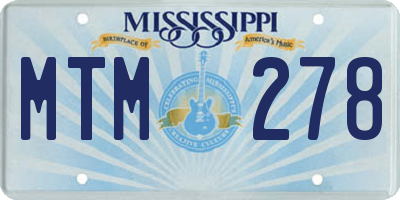 MS license plate MTM278