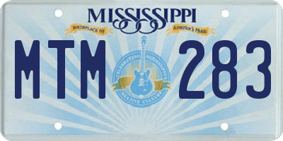 MS license plate MTM283