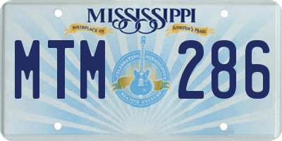 MS license plate MTM286