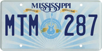 MS license plate MTM287