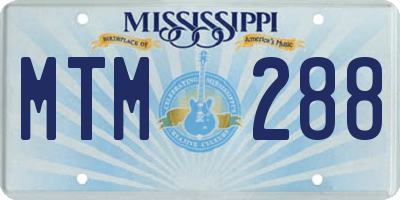 MS license plate MTM288
