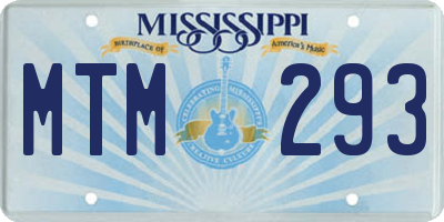 MS license plate MTM293