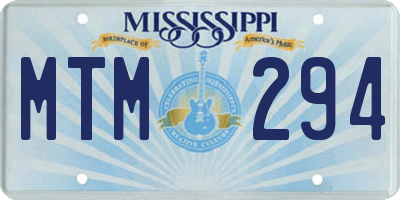 MS license plate MTM294