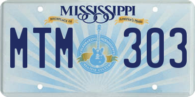 MS license plate MTM303