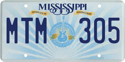 MS license plate MTM305