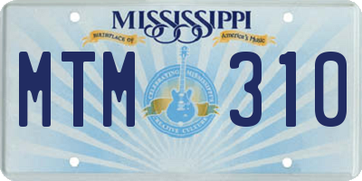 MS license plate MTM310