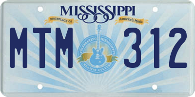 MS license plate MTM312