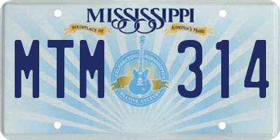 MS license plate MTM314
