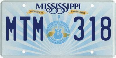 MS license plate MTM318