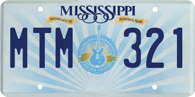 MS license plate MTM321