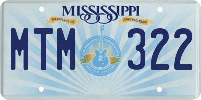 MS license plate MTM322