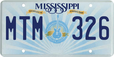 MS license plate MTM326