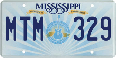 MS license plate MTM329