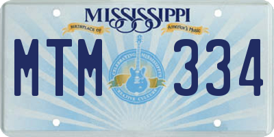 MS license plate MTM334