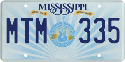 MS license plate MTM335