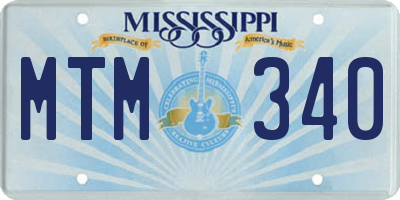 MS license plate MTM340