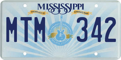 MS license plate MTM342