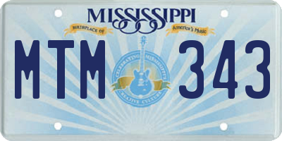 MS license plate MTM343