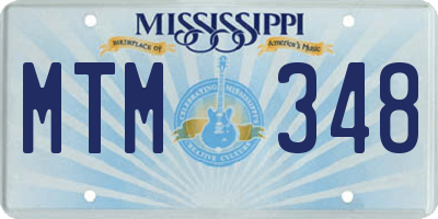 MS license plate MTM348