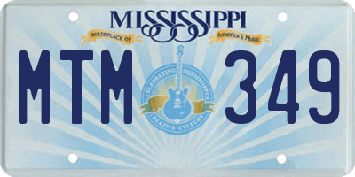 MS license plate MTM349