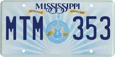 MS license plate MTM353