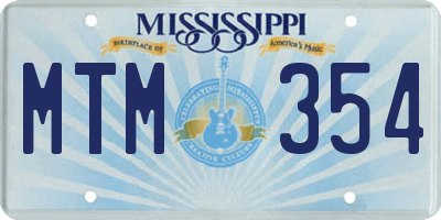 MS license plate MTM354