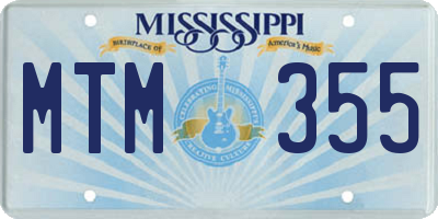 MS license plate MTM355