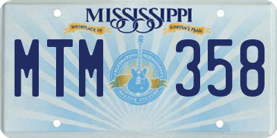MS license plate MTM358
