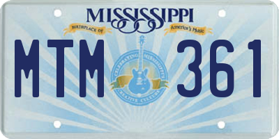 MS license plate MTM361