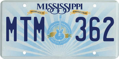 MS license plate MTM362
