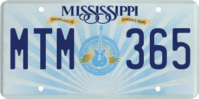 MS license plate MTM365