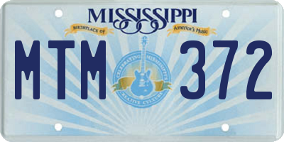 MS license plate MTM372