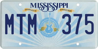 MS license plate MTM375