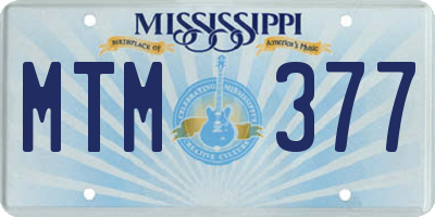 MS license plate MTM377