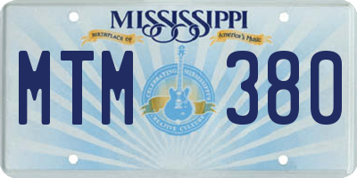 MS license plate MTM380