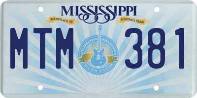 MS license plate MTM381